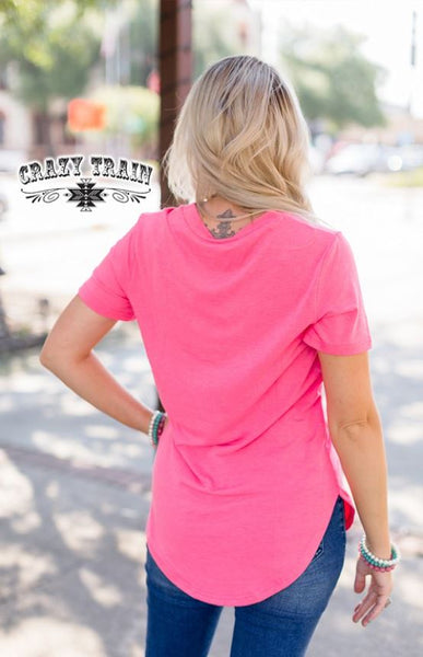 Venti Basic Tee- Neon Pink