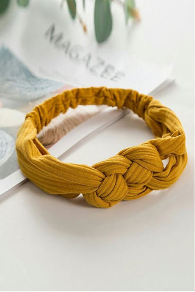 Yellow Braided Wide Headband